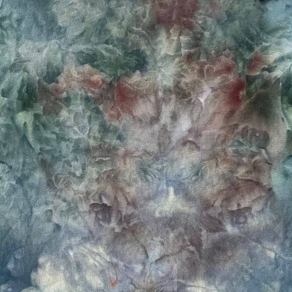 Ice Dyed Short-sleeve T-shirt - Split Hem Top Orchid Teal Gray (Women's XLarge) - Picture 8 of 10